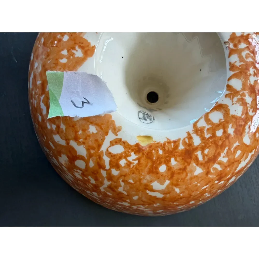 Vintage Stangl Town & Country Hand Painted Orange Sponge Jello Mold or Bundt Pan